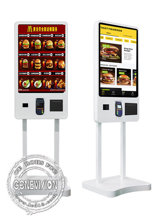 32'' Selfservice Ordering Payment Kiosk With POS Hole QR Scanner