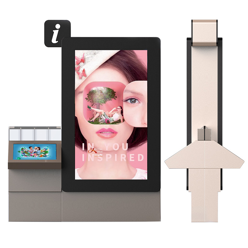 Camera Microphone Support LCD Advertising Kiosk 65 Inch Outdoor Video Advertising